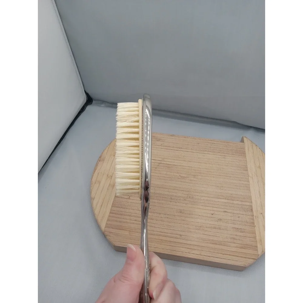 Vintage Silver Plated Hair Brush Decorative Dresser‎ Brush Mid-Century